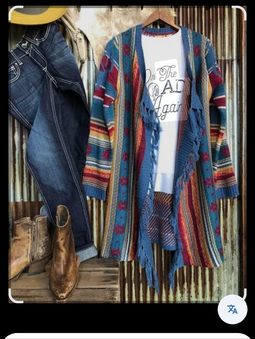 Back In The Saddle Multicolor Striped Cardigan, Size 1x - Picture 7 of 7